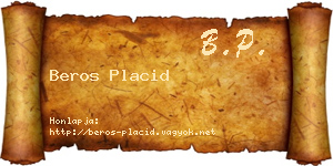Beros Placid névjegykártya
